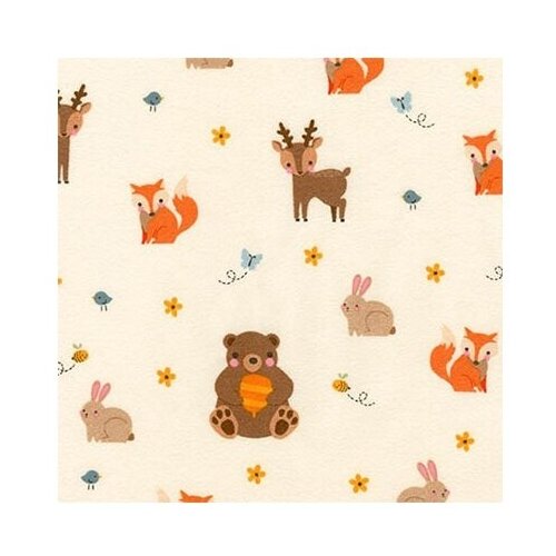 Ткань PePPY WOODLAND HIDEAWAY FLANNEL для пэчворка фасовка 100 x 110 см, 146±5 г/кв.м ivory