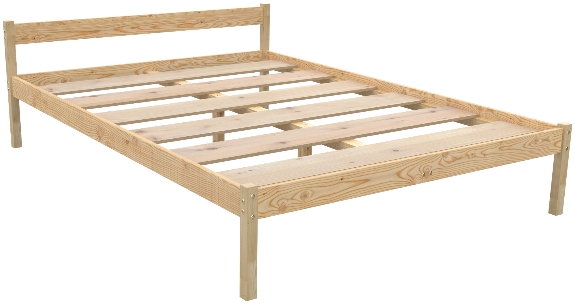 Кровать FUN WOOD из массива дерева B03-C 120х200 см, неокрашенная