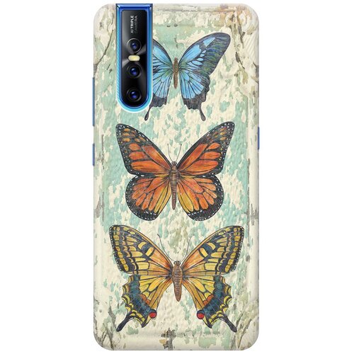 фото Re:pa накладка transparent для vivo v15 pro с принтом "три бабочки"