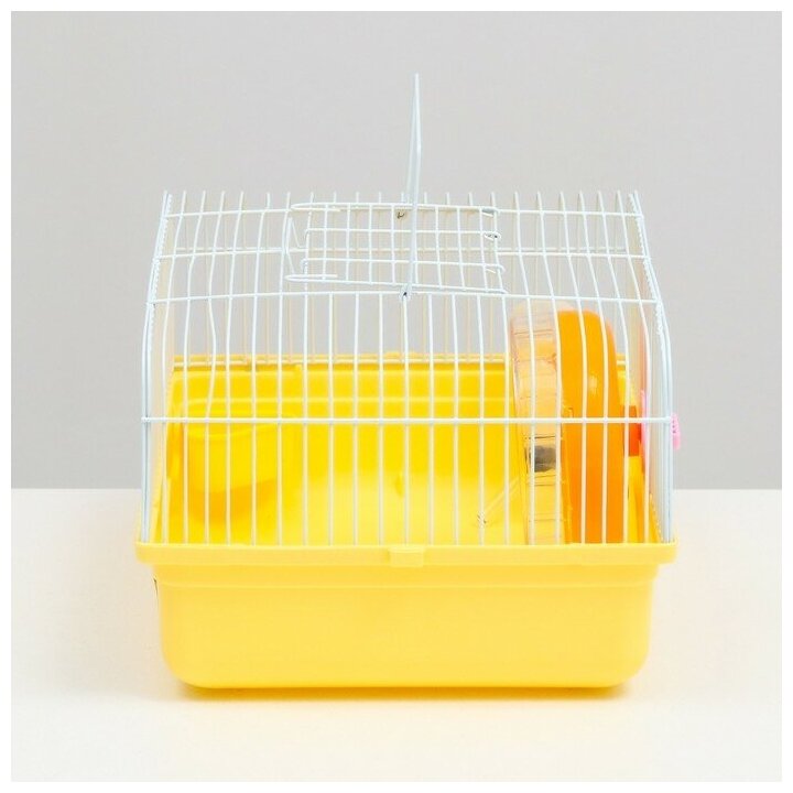 Клетка для грызунов "Пижон", 31 х 24 х 17 см, жёлтая - фотография № 3