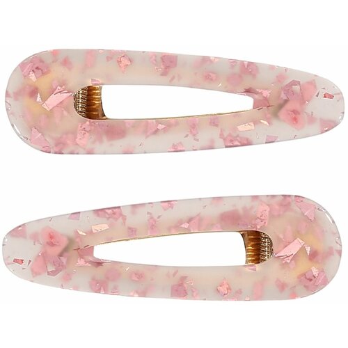 Заколка для волос 7 см 2 шт акрилметалл розово-перламутровая Гламур Glam 399₽