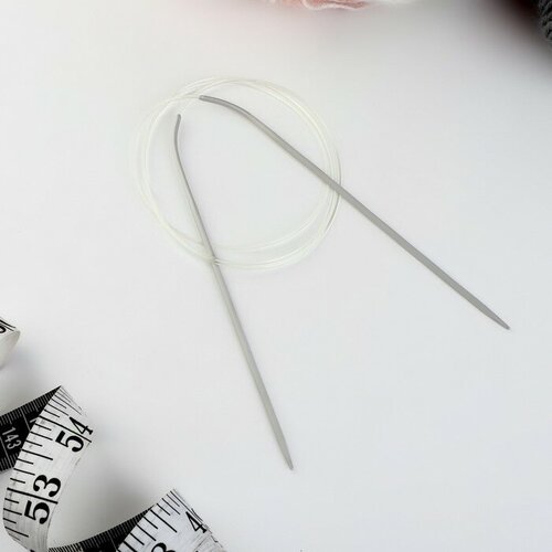 FlowMe Спицы круговые, для вязания, с тефлоновым покрытием, с пластиковой леской, d = 2,5 мм, 100 см