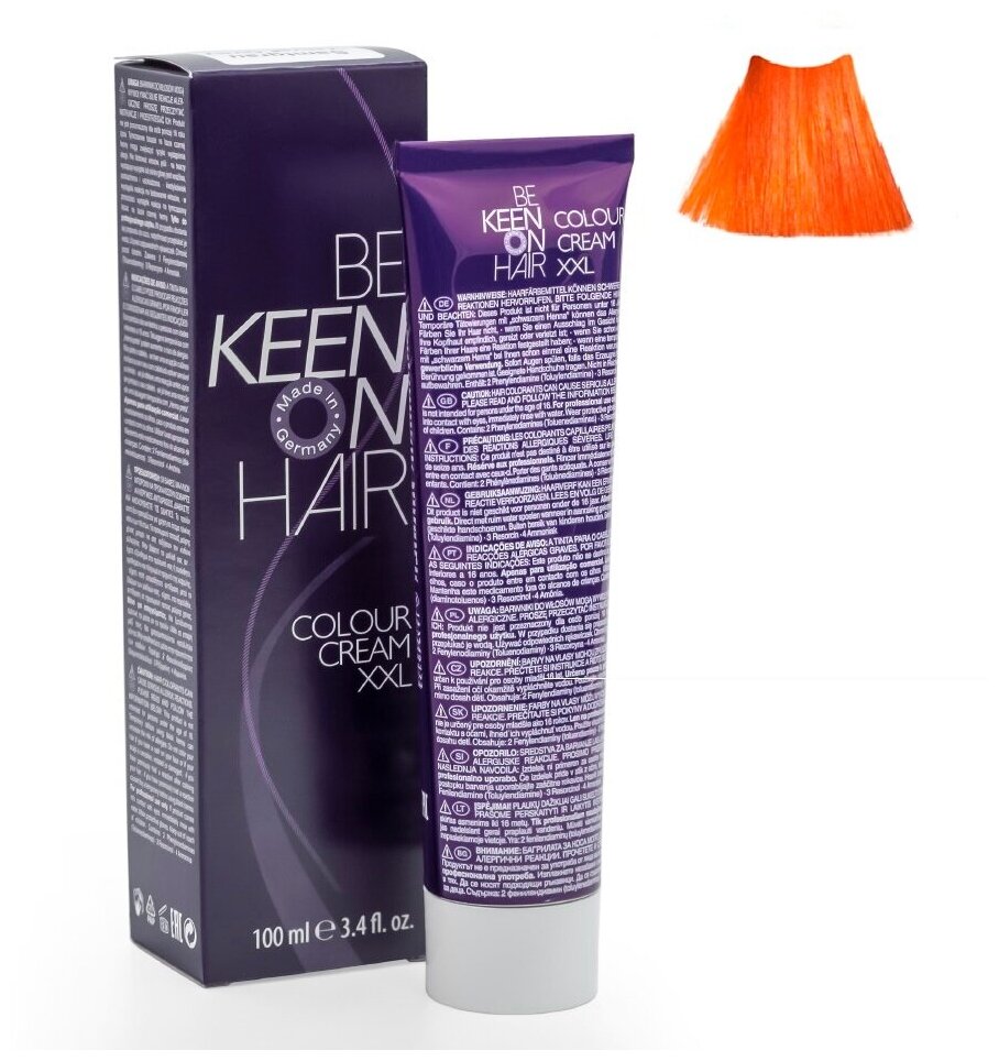 KEEN Be Keen on Hair крем-краска для волос XXL Colour Cream, 7.43 Mittelblond Kupfer-Gold, 100 мл