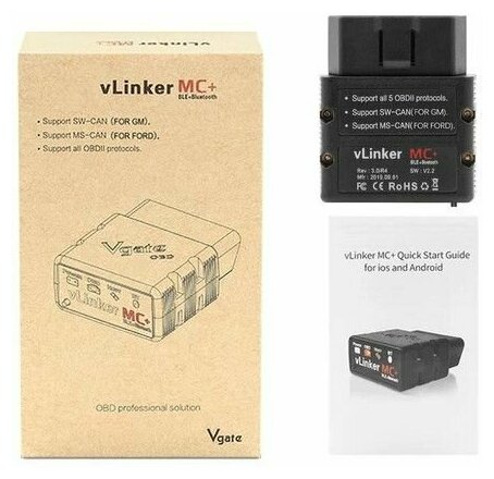 VLinker MC+ (BLE+Bluetooth 4.0) / Vgate / iOS Android Windows (Оригинал)