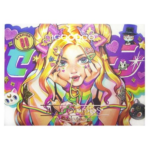 Тени для век IGOODCO FASHION /Яркие и стойкие/ Шиммерные, глиттерные, матовые, сатиновые/ Радужная палетка теней/ 80 цветов