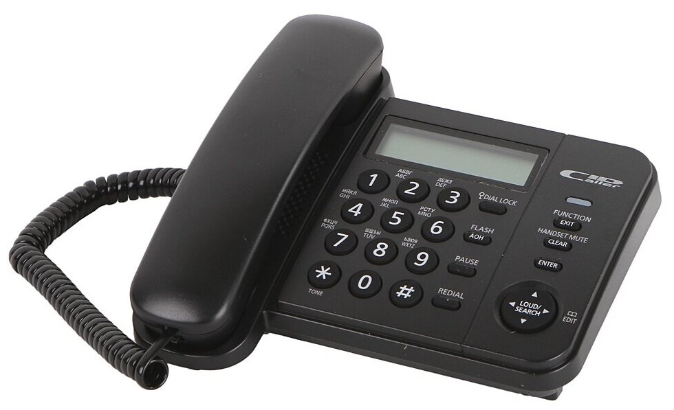Телефон PANASONIC KX-TS2356RUB черный память 50 номеров АОН ЖК-дисплей с часами тональный/ импульсный режим