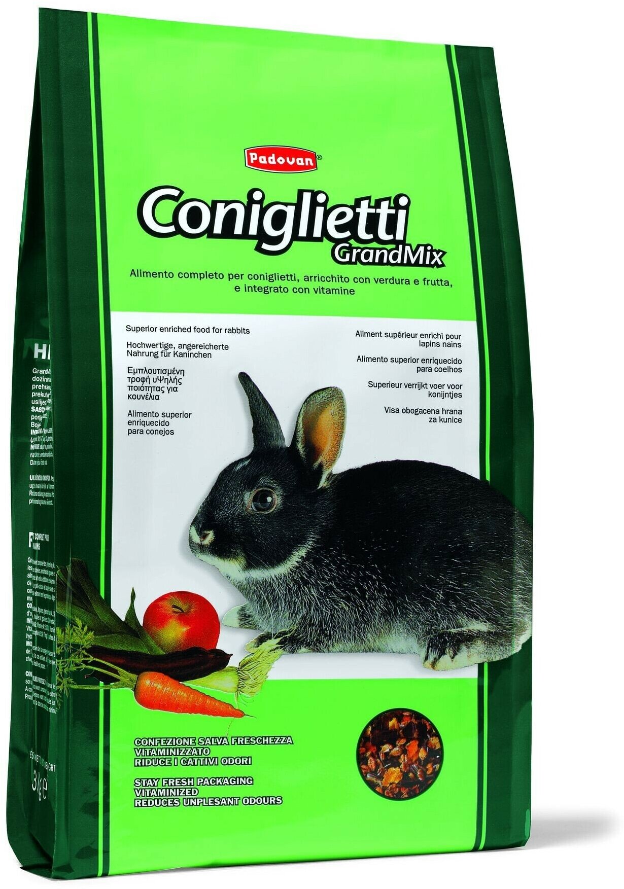 PADOVAN Grandmix Coniglietti Основной корм для Кроликов 3кг