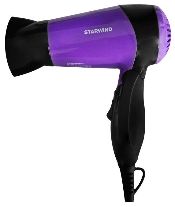 Фен Starwind SHP6102 1600Вт черный/фиолетовый - фотография № 2