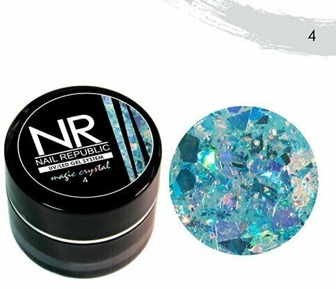 NAIL REPUBLIC MAGIC CRISTAL гель-краска С блестками №4 7ГР