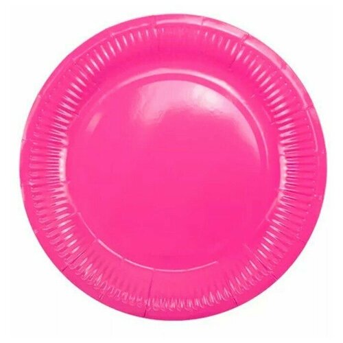 Тарелка бумажная ламинированные Hot Pink 18см 6шт 6056698