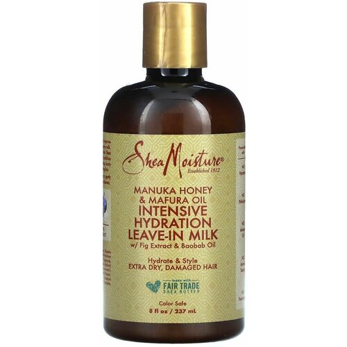 Shea Moisture, несмываемое молочко для интенсивного увлажнения с экстрактом инжира и маслом баобаба, ливин, 237мл.