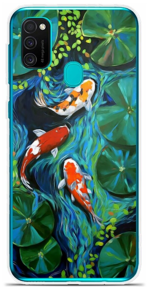 Силиконовый чехол на Samsung Galaxy M21 Карпы / для Самсунг Галакси М21