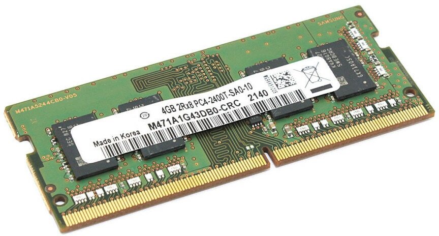Оперативная память для ноутбука SODIMM DDR4 4Гб Samsung M471A5143SB1-CRC 2400MHz (PC-19200) 260pin, 1.2V, Retail