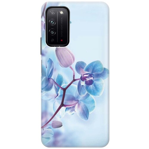 фото Cиликоновый чехол на honor x10 / хонор х10 с принтом "синий цветок на синем" gosso