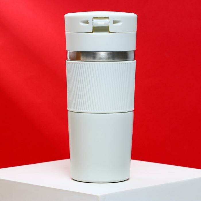 Термостакан с кнопкой MODE FORREST, 380 мл, цвет белый, сохраняет тепло 6-8 ч - фотография № 1