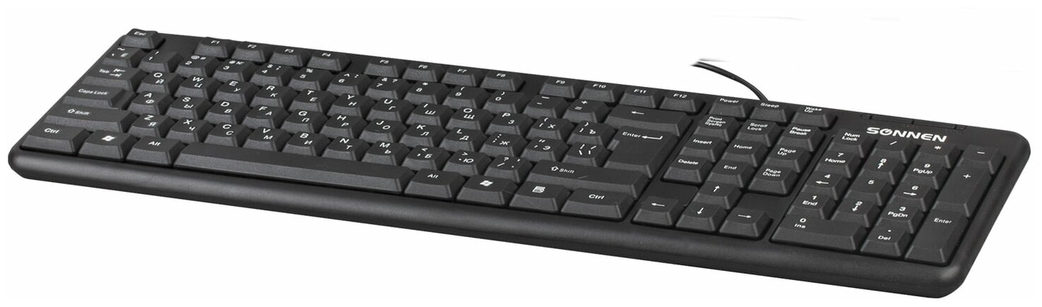 Клавиатура SONNEN SONNEN 512651 USB, 107 клавиш, черная - фото №4