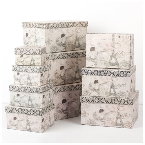 фото Набор коробок 10 в 1 (30,5*25,8*16,7-12,5*7,8*7,7 см) 2676978 сима-ленд