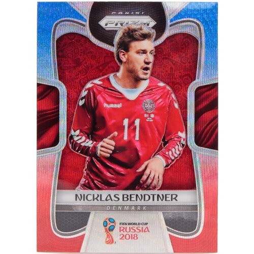 Коллекционная карточка Panini Prizm FIFA World Cup Russia 2018 #260 Nicklas Bendtner - Blue Red Wave S0007