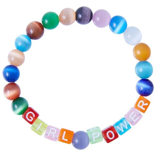 фото Браслет girl power с разноцветными бусинами кошачий глаз daily daisy