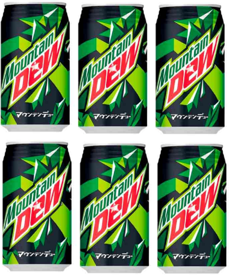 Набор газированных напитков Mountain Dew, (350 мл х 6 шт)