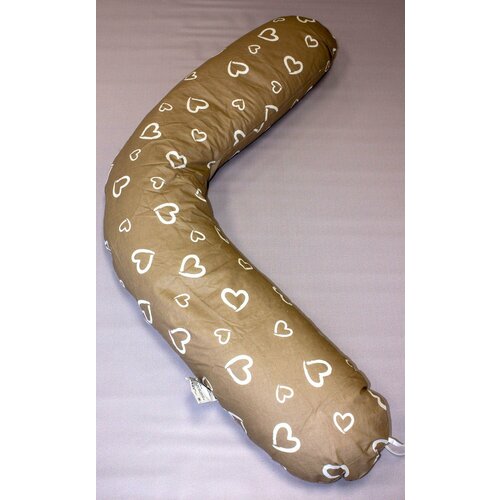 Подушка c чехлом для беременных многофункциональная кофе сердечки Magic Jewel, 190 см 2200-2