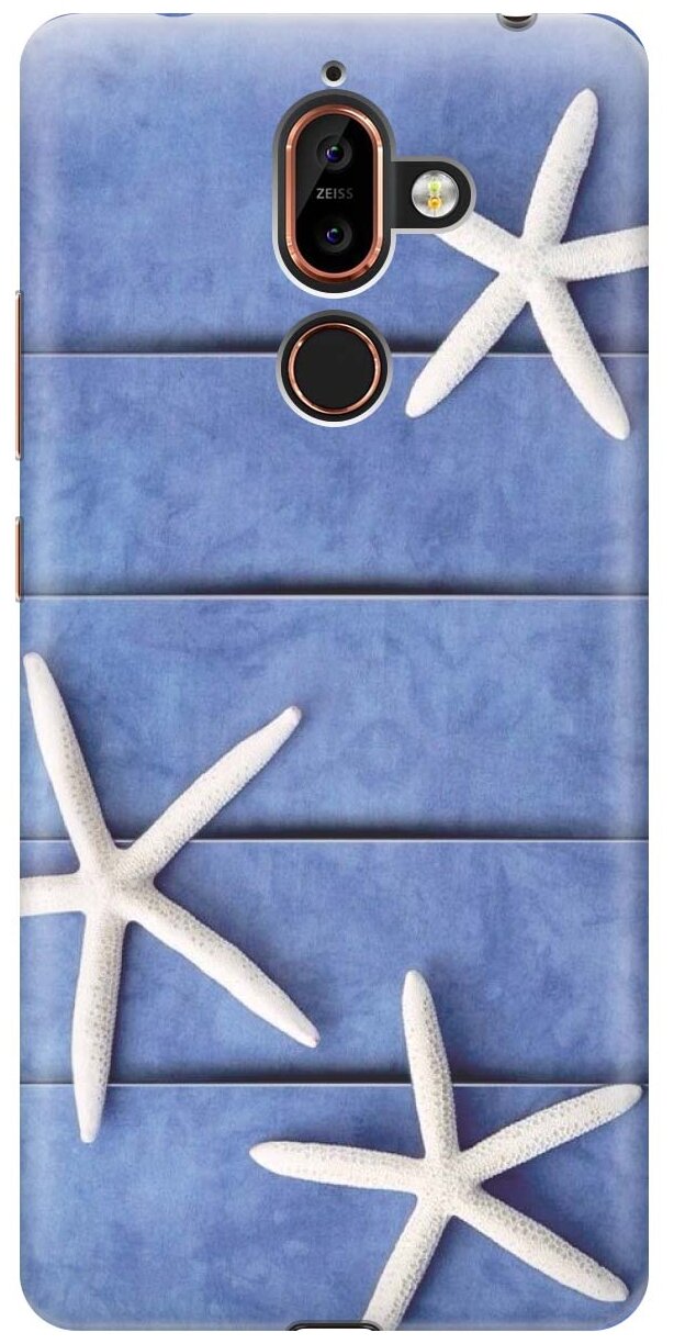 RE:PA Накладка Transparent для Nokia 7 Plus с принтом "Три морские звезды"