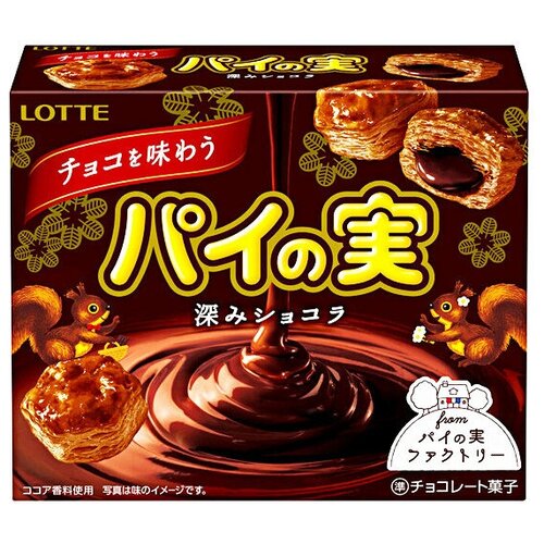 Печенье слоеное Pie No Mi Lotte с темным шоколадом, 73 г