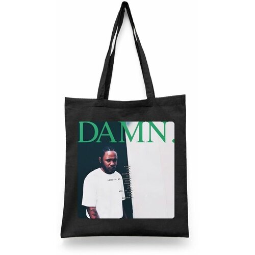 фото Сумка-шоппер унисекс каждому своё "кендрик ламар/kendrick lamar" черная