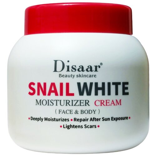 Disaar Отбеливающий увлажняющий крем для лица и тела с муцином Белой Улитки Snail White, 250 мл