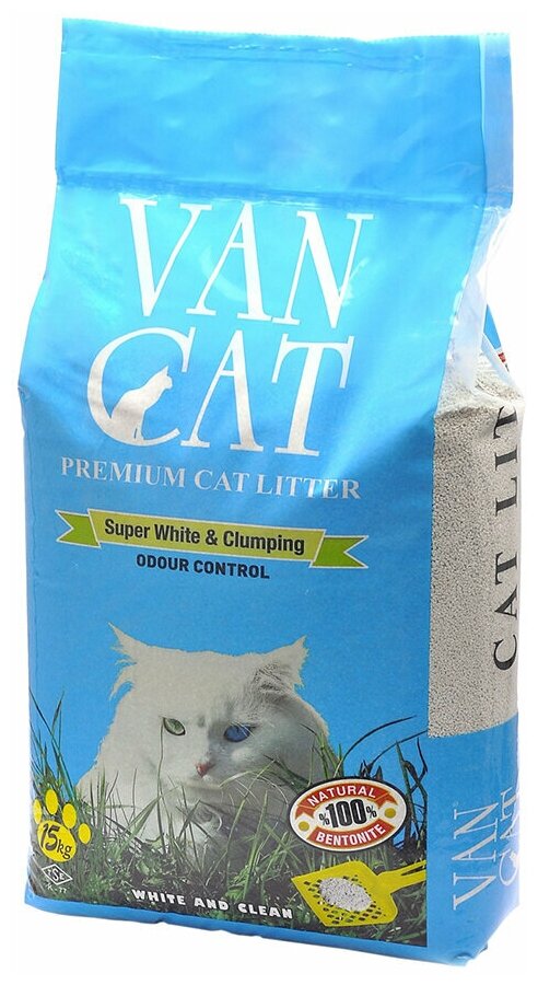 Комкующийся наполнитель VANCAT VAN CAT Natural для кошачьих туалетов 100% натуральный, без пыли 15 кг - фотография № 4