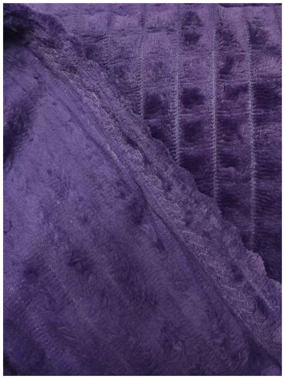 Плед 200х220 кубики фиолетовый евро 2-спальный, покрывало, плед на диван кровать в гостиную спальню детскую теплый пушистый - фотография № 3