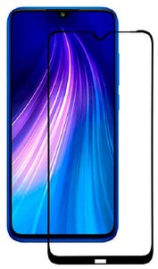 Фото Полноэкранное защитное стекло 20D для Xiaomi Redmi Note 8T / Ударопрочное стекло с рамкой и олеофобным покрытием для Ксиоми, Сяоми Редми Нот 8Т, черный