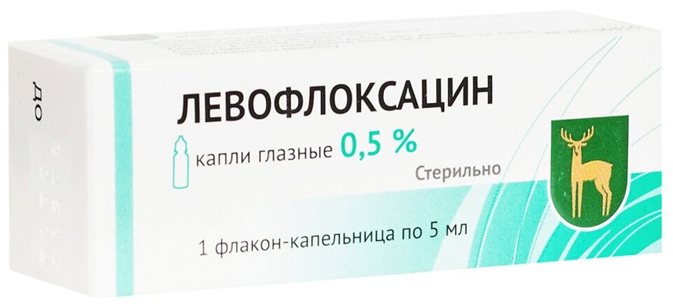 Левофлоксацин гл. капли фл.-кап., 0,5%, 5 мл, 1 шт.