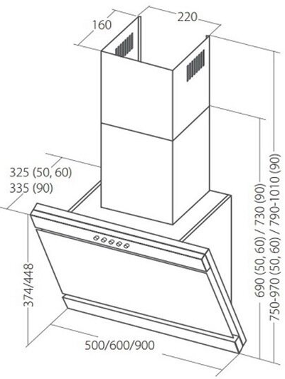 Кухонная вытяжка AKPO WK-4 Kastos eco 50 см черный