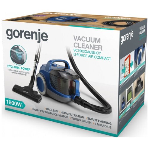 Пылесос Gorenje VC1903GACBUCY 1900Вт синий 1424200₽