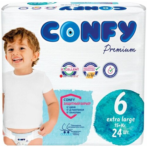 Подгузники Confy Premium Размер 6 15+кг 24шт