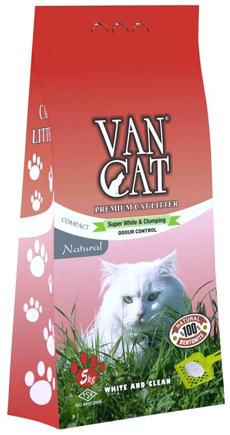 Комкующийся наполнитель VANCAT VAN CAT Natural для кошачьих туалетов 100 % натуральный, без пыли 5 кг - фотография № 4