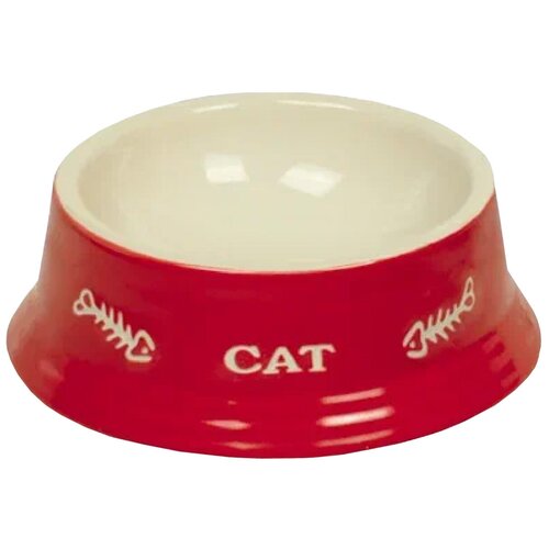 Миска керамическая Nobby для кошек с рисунком CAT красная 140 мл (1 шт)