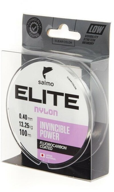 Леска монофильная Salmo Elite FLUORO COATED NYLON, d=0.4 мм, 13.25 кг, 100 м, прозрачная 7594156