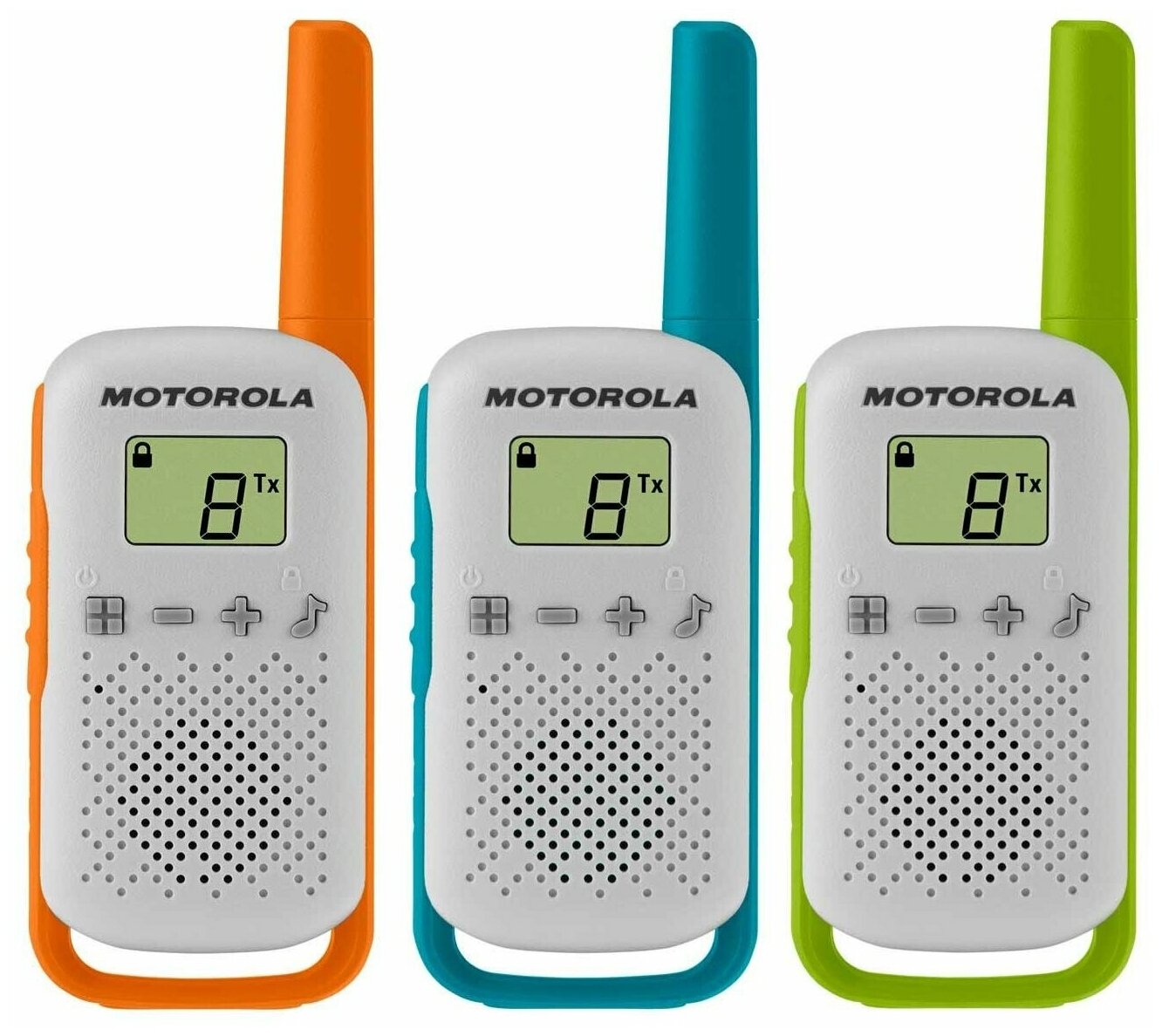 Комплект раций Motorola Talkabout T42 Triple зеленый/голубой/оранжевый