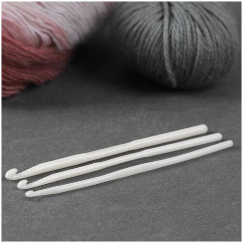Набор крючков для вязания, d = 4/5/6 мм, 14 см, 3 шт, цвет белый(3 шт.)