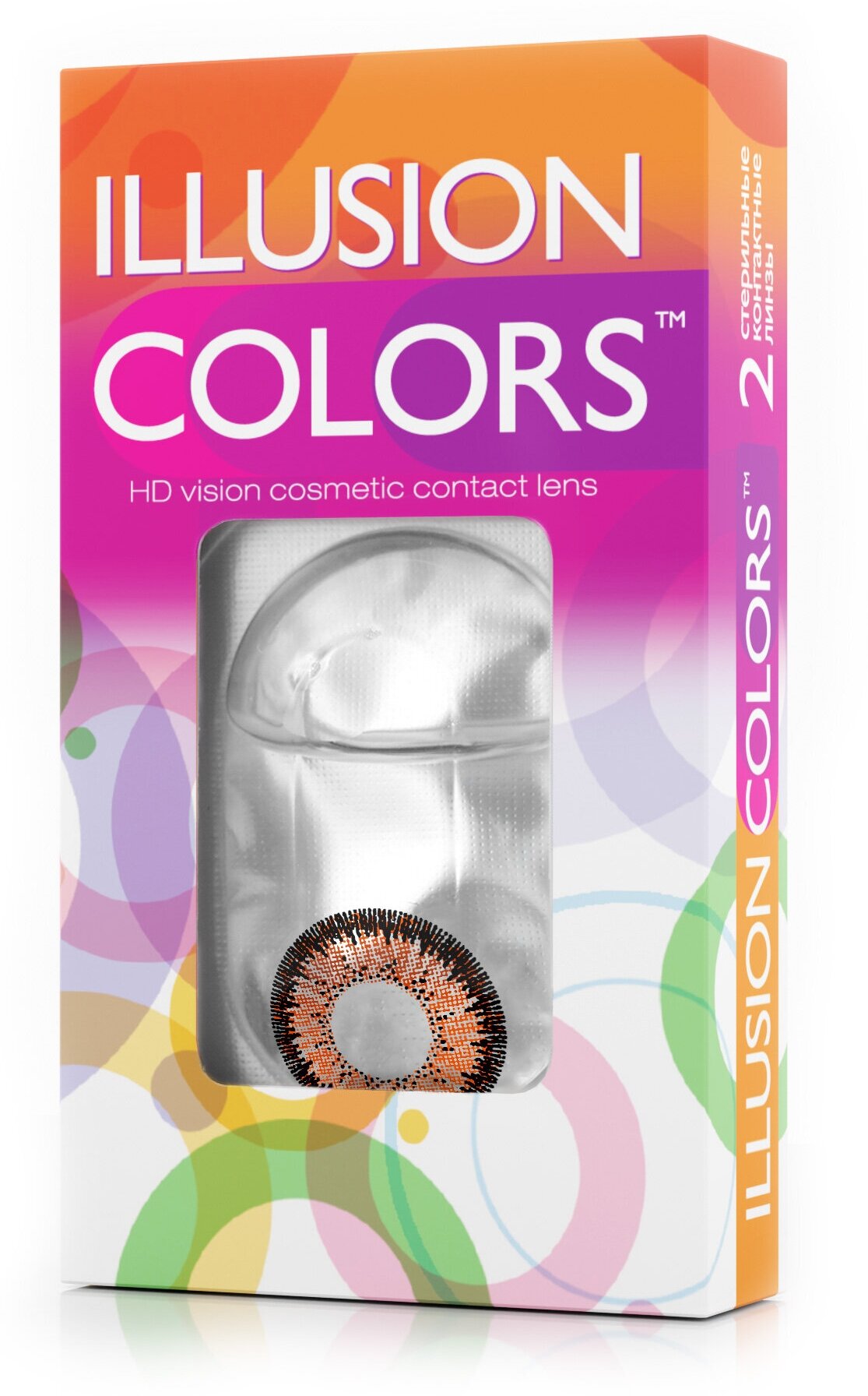 Цветные контактные линзы ILLUSION colors ELEGANCE brown 0,0