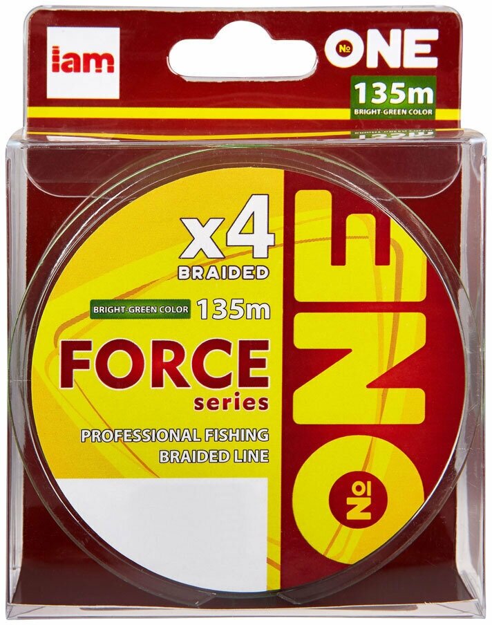 Плетеный шнур для рыбалки №ONE Force 4X 135м светло-зеленый 012мм