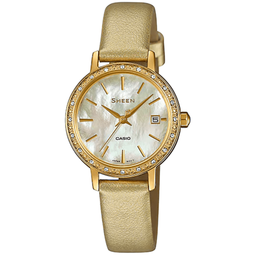 фото Наручные часы casio sheen she-4060gl-9a, золотой