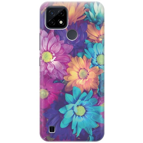 фото Cиликоновый чехол на realme c21 / рилми с21 с принтом "много цветов" gosso