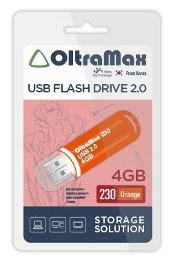 USB флэш-накопитель (OLTRAMAX OM-4GB-230-оранжевый)