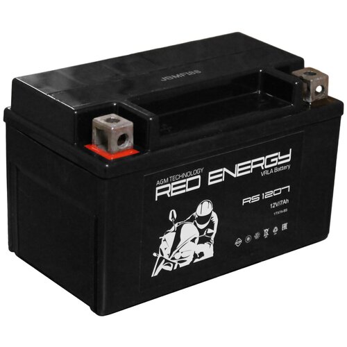 Аккумулятор Red Energy RS-1207 для мототехники (12В, 7Ач / 12V, 7Ah / стартерный ток 105А) YTX7A-BS