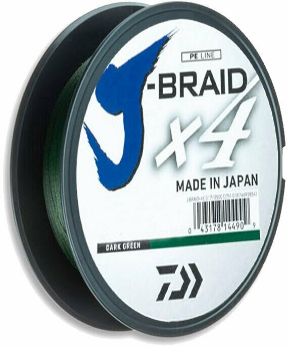 Плетеный шнур Daiwa J-Braid X4 Dark Green 0.25мм 135м