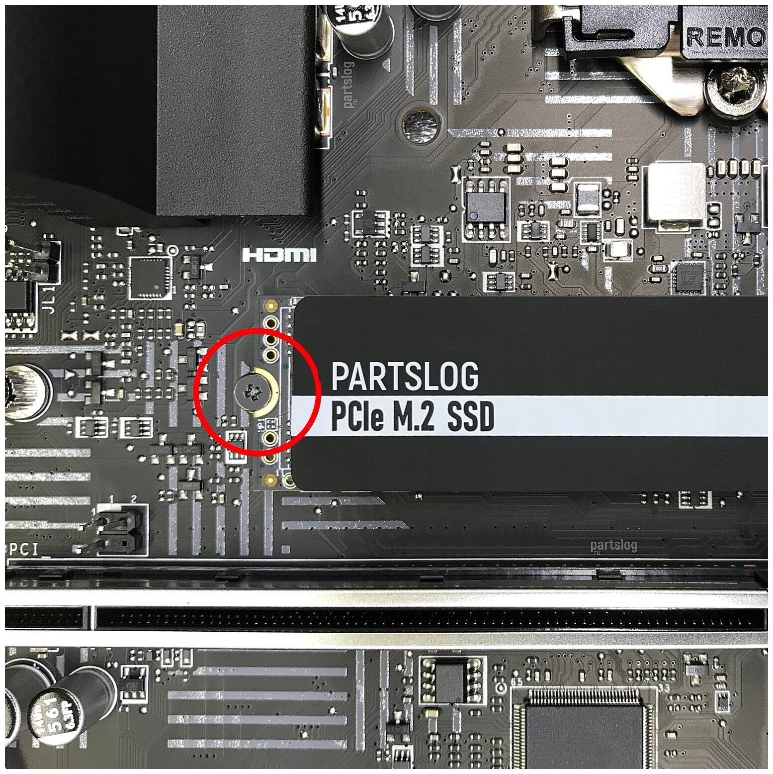 Стойка и винт крепления M.2 SSD для ASRock B450M HDV R4.0 (1 Комплект) Черный