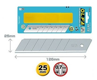 Сменные лезвия OLFA (Олфа) OL-HB-5B 10 шт.